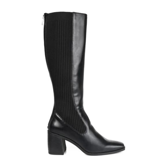 NEW Journee Collection Winny Knee High Boots Vegan Leather Black Size 12M - Picture 1 of 9